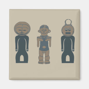 Contemporary modern abstract tribal silhouette magnet