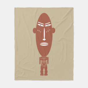 Contemporary Modern African tribal face art Fleece Blanket