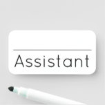 [ Thumbnail: Contemporary, Modern "Assistant" Name Tag ]