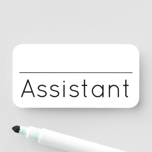 Contemporary Modern Assistant Name Tag