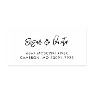 Contemporary modern black address rubber stamp