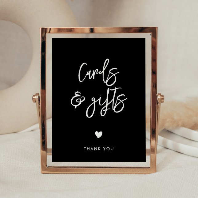 Contemporary modern black Cards & Gifts sign (Creator Uploaded)