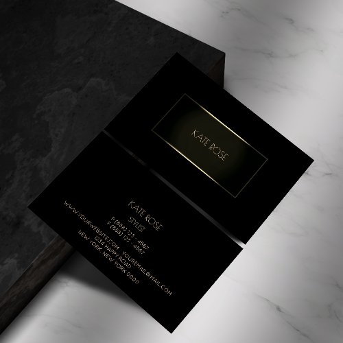 Contemporary Modern Black Champaign Frame Vip Business Card