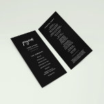 Contemporary modern black double sided slim program<br><div class="desc">A bold and trendy typography for your wedding stationery,  simple yet elegant with a black and white theme. Fully customizable: you can change the colors of the font and background if needed.</div>