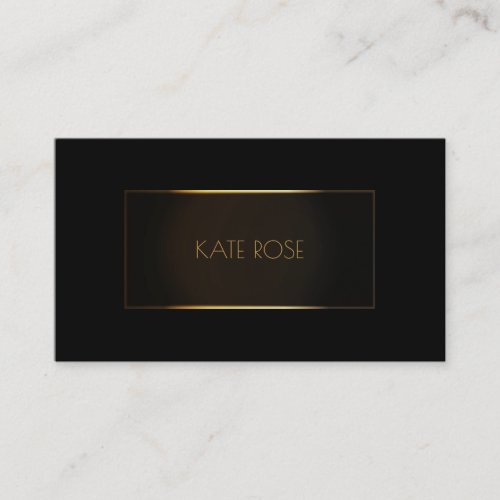 Contemporary Modern Black Gold Frame Vip Business Card