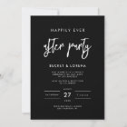 Contemporary modern black happily ever after party