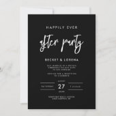 Contemporary modern black happily ever after party invitation (Front)