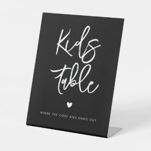 Contemporary modern black Kids table wedding Pedestal Sign