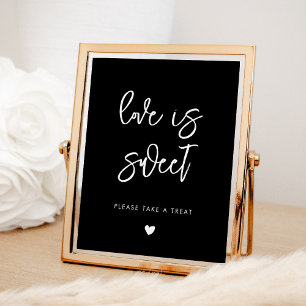 Contemporary modern black Love is sweet Poster