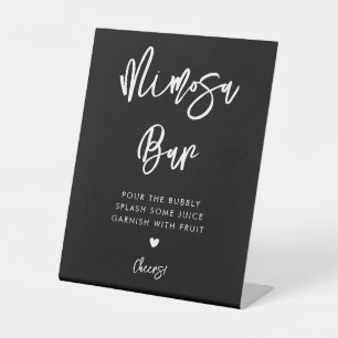Contemporary modern black Mimosa bar Pedestal Sign