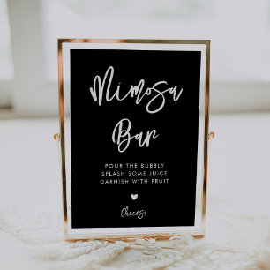 Contemporary modern black Mimosa bar sign