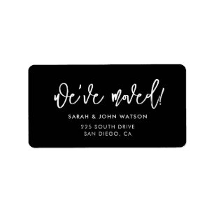 Contemporary modern black return address label