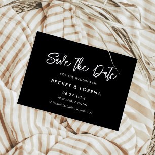 Contemporary modern black Save the date Announcement Postcard