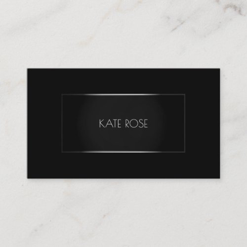 Contemporary Modern Black Silver Frame Vip Business Card