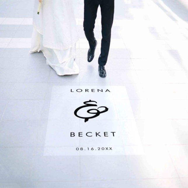Contemporary modern black wedding floor decals (Wedding)