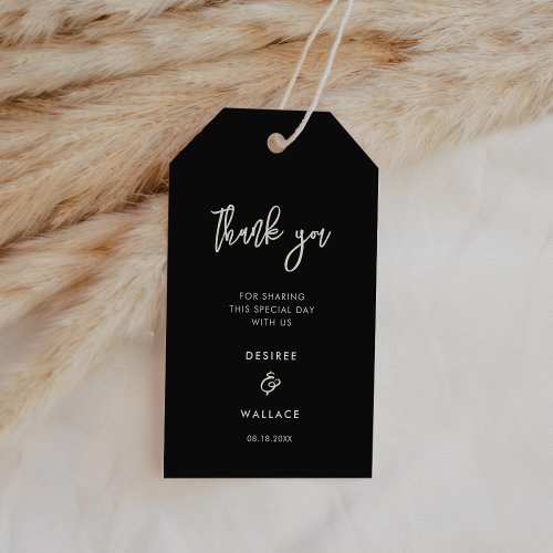 Contemporary modern black wedding gift tags