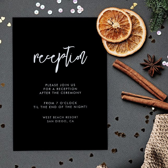 Contemporary modern black wedding reception invitation (Creator Uploaded)