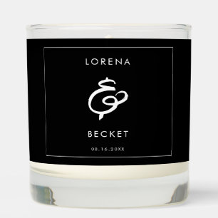 Contemporary modern black wedding scented candle