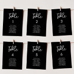 Contemporary modern black wedding seating cards<br><div class="desc">A bold and trendy typography for your wedding stationery,  simple yet elegant with a black and white theme. Fully customizable: you can change the colors of the font and background if needed.</div>