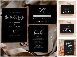 Contemporary modern black wedding suite