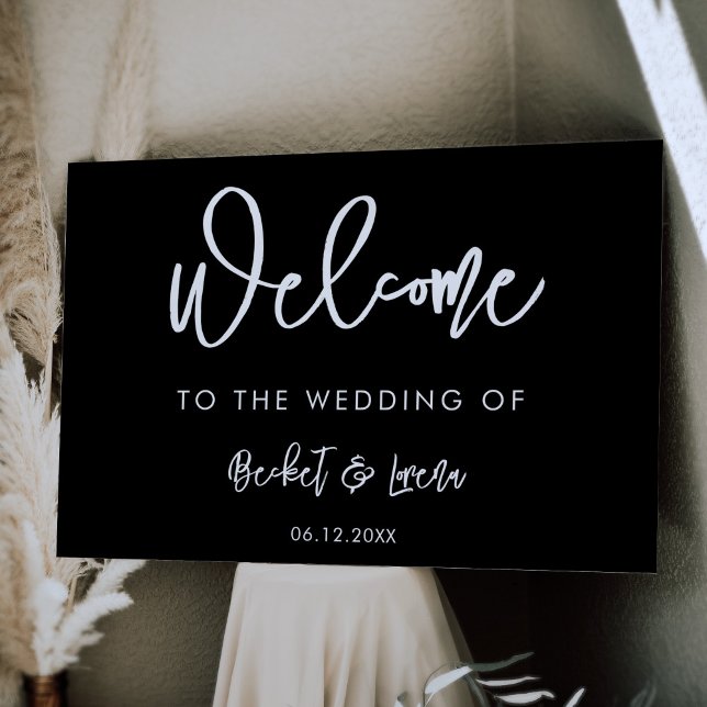 Contemporary modern black wedding welcome sign (Creator Uploaded)