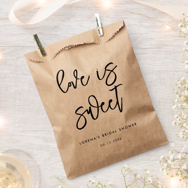 Contemporary modern Bridal Shower Favor Bag (Clipped)