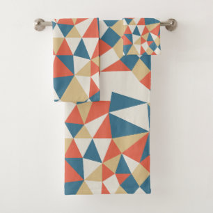 Contemporary Modern Colorful Geometric Pattern Bath Towel Set