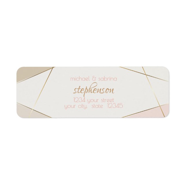Contemporary Modern Geometric Stripes Blush Sand Label (Front)