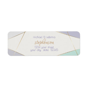 Contemporary Modern Geometric Stripes Mint Violet Label