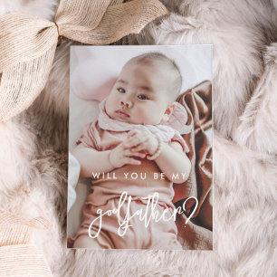 Contemporary modern Godfather proposal photo card