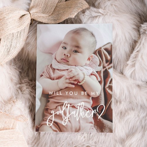 Contemporary modern Godfather proposal photo card
