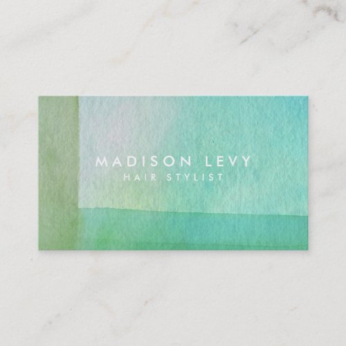 Contemporary Modern Green Lines Watercolor Artist Appointment Card