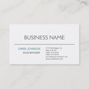 Contemporary Modern Minimalist Plain Business Card