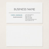 Contemporary Modern Minimalist Plain Profile Card (Front & Back)