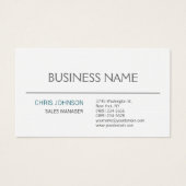Contemporary Modern Minimalist Plain Profile Card (Front)