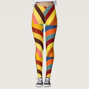 contemporary modern multi-colored chevrons leggings