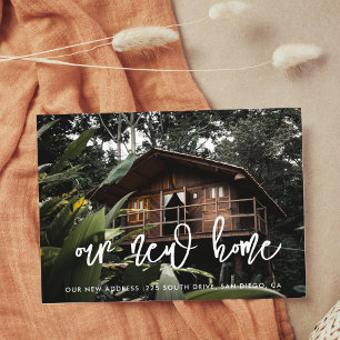 Contemporary modern photo moving announcement postcard