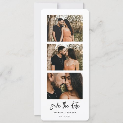 Contemporary modern Photo strip Save the date Announcement