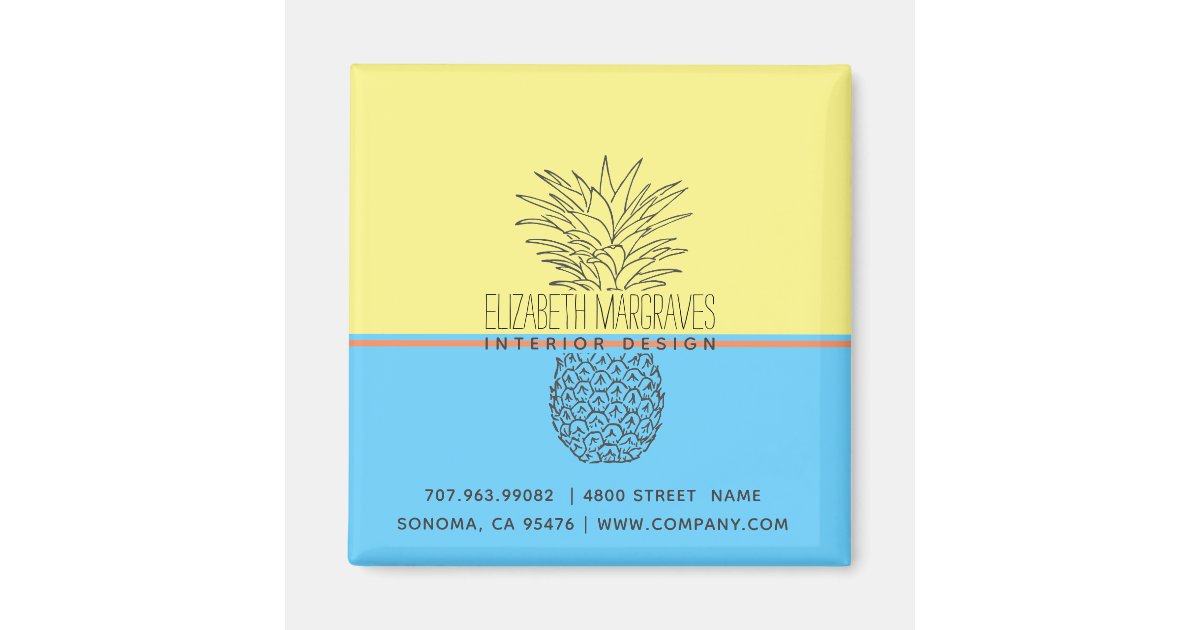 Contemporary Modern Pineapple Logo Interior Design Magnet Zazzle Com