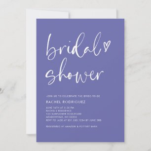 Contemporary Modern Purple Script Bridal Shower Invitation