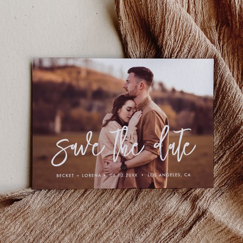 Contemporary modern Save the date photo Announcement