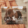 Contemporary modern Save the date photo Announcement Postcard