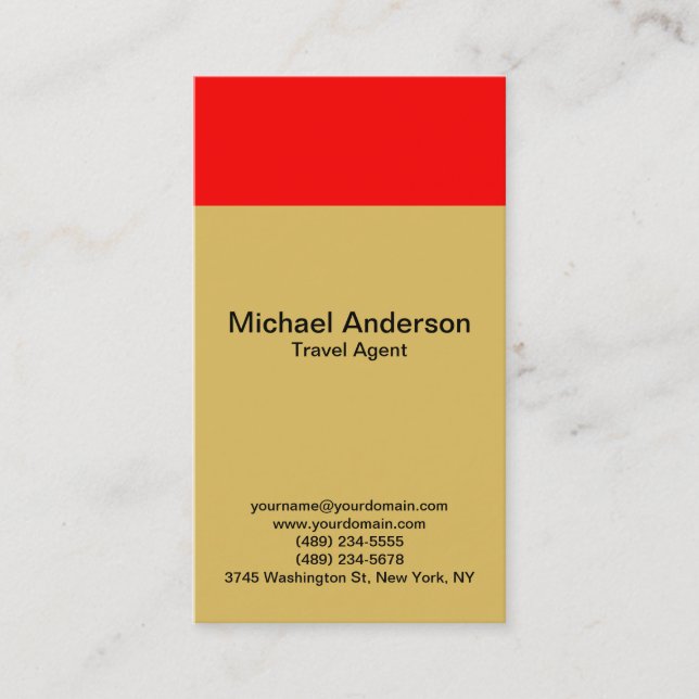 Contemporary Modern Travel Agent Business Card (Front)