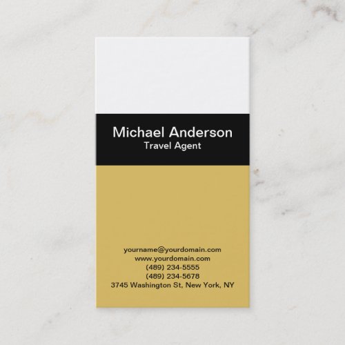 Contemporary Modern Travel Agent Business Card