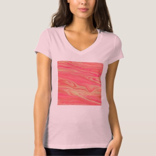 Contemporary Modern Trendy Style Yellow  Pink T_Shirt