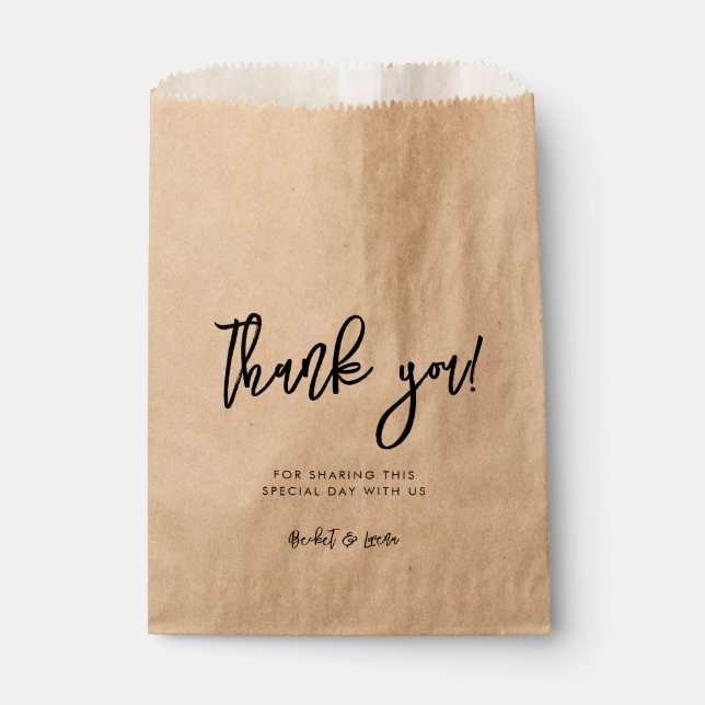 Contemporary modern wedding favor bag (Front)