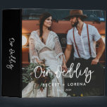 Contemporary modern wedding photo album 3 ring binder<br><div class="desc">Keep your most precious wedding day memories in this binder. Fully customizable with your favorite wedding photo,  custom text or message,  and favorite colors.</div>