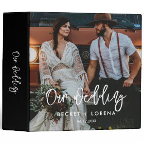 Contemporary modern wedding photo album 3 ring binder