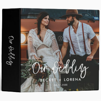 Contemporary modern wedding photo album 3 ring binder