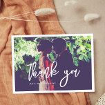 Contemporary modern wedding Thank you photo Postcard<br><div class="desc">Express your gratitude and thank your guests for their presence and beautiful gifts with this customizable photo card with a modern style. Just add your favorite wedding picture,  change the colors and write your own thank you message.</div>